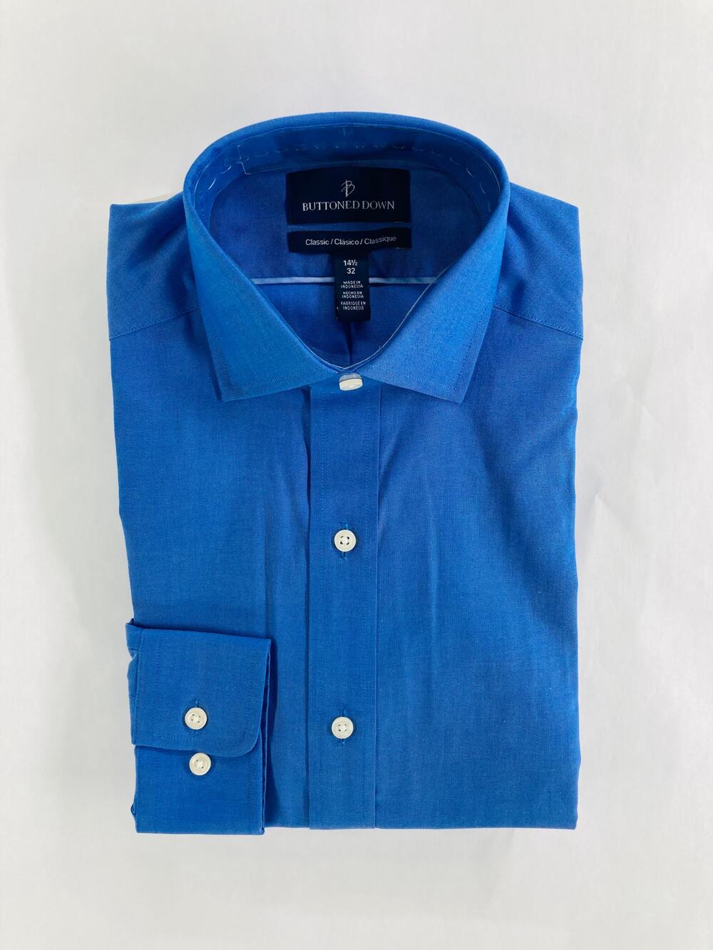 NWT Buttoned Down Blue Classic Long Sleeve Button Down Shirt Men's Size 14.5 32